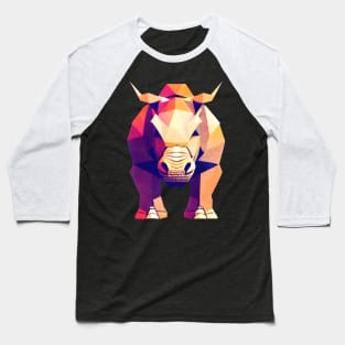 Low Poly Rhino Baseball T-Shirt